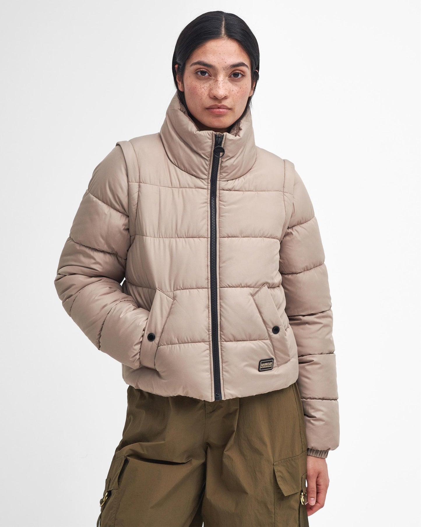 Barbour International Webber Womens Puffer Jacket - Light Trench