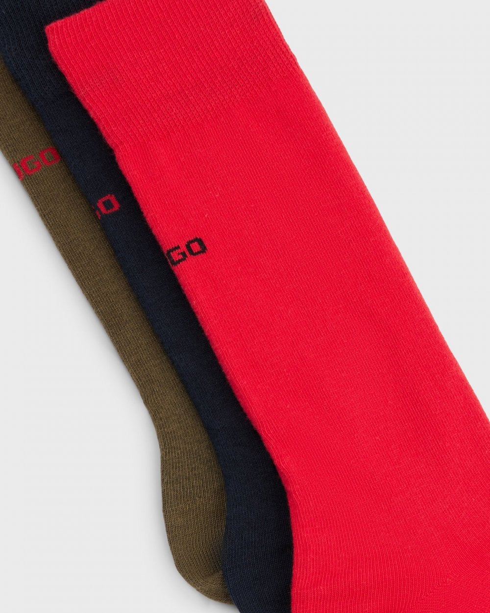 HUGO HUGO Mens 3-Pack of Regular Length Socks with Logo Details