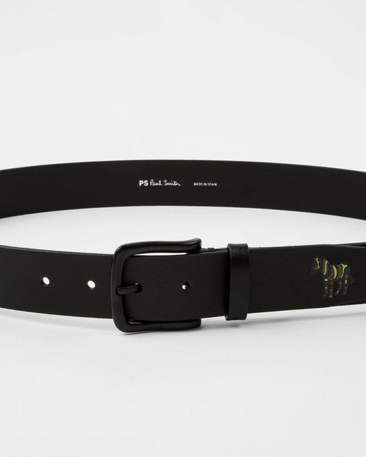 Paul Smith Mens Zebra Logo Leather Belt