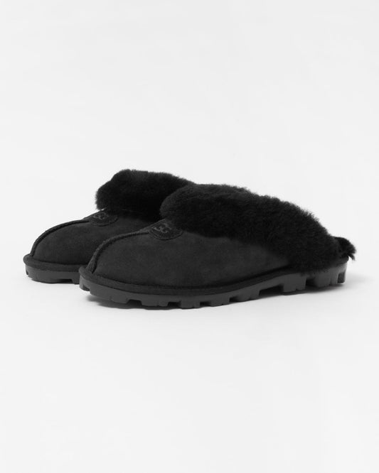 UGG Coquette Womens Sheepskin Mule Slippers - Black