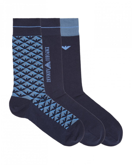 Emporio Armani Emporio Armani Mens 3-Pack Knit Short Socks 302402-4F283