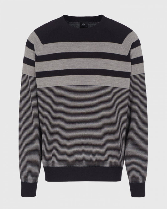 Armani Exchange Armani Exchange Mens Striped Crew Neck Jumper