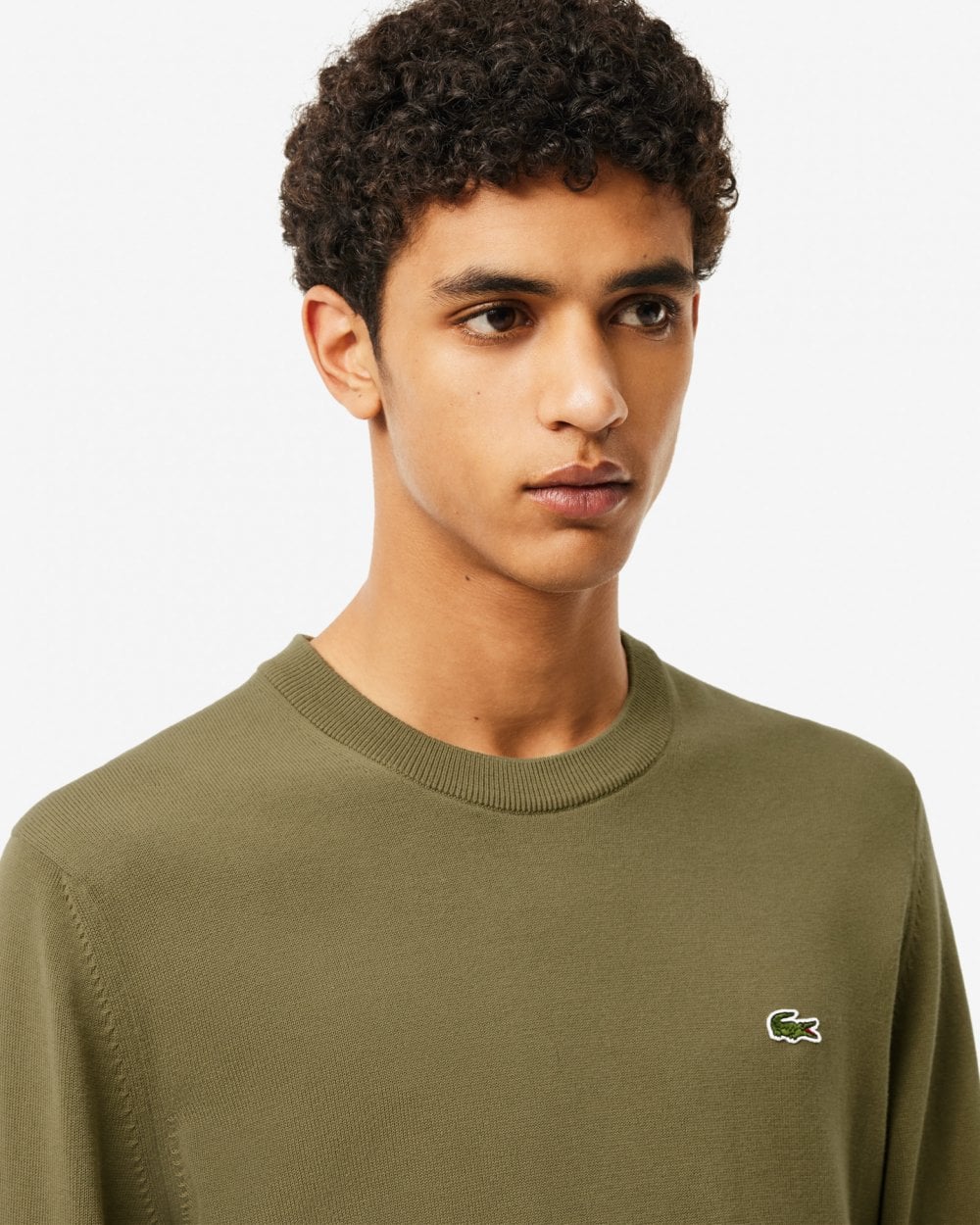 Lacoste Mens Organic Cotton Crew Neck Sweater - Khaki BMY