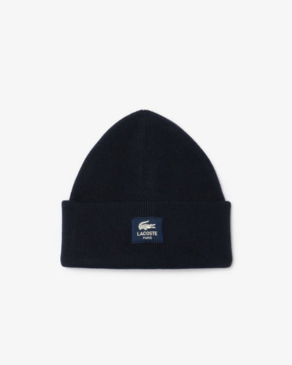 Lacoste Mens Cotton Blend Double Face Beanie