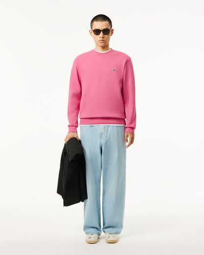 Lacoste Mens Crew Neck Fleece Sweatshirt - Reseda Pink 2R3