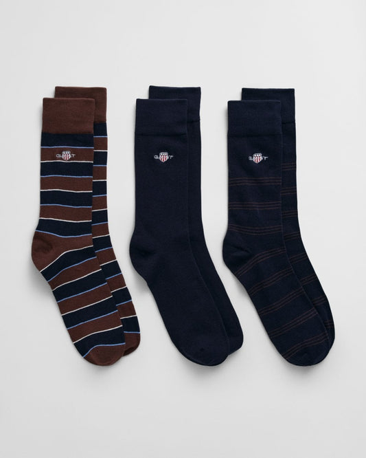 GANT Gant Mens Shield Tie Stripe Socks 3-Pack Gb