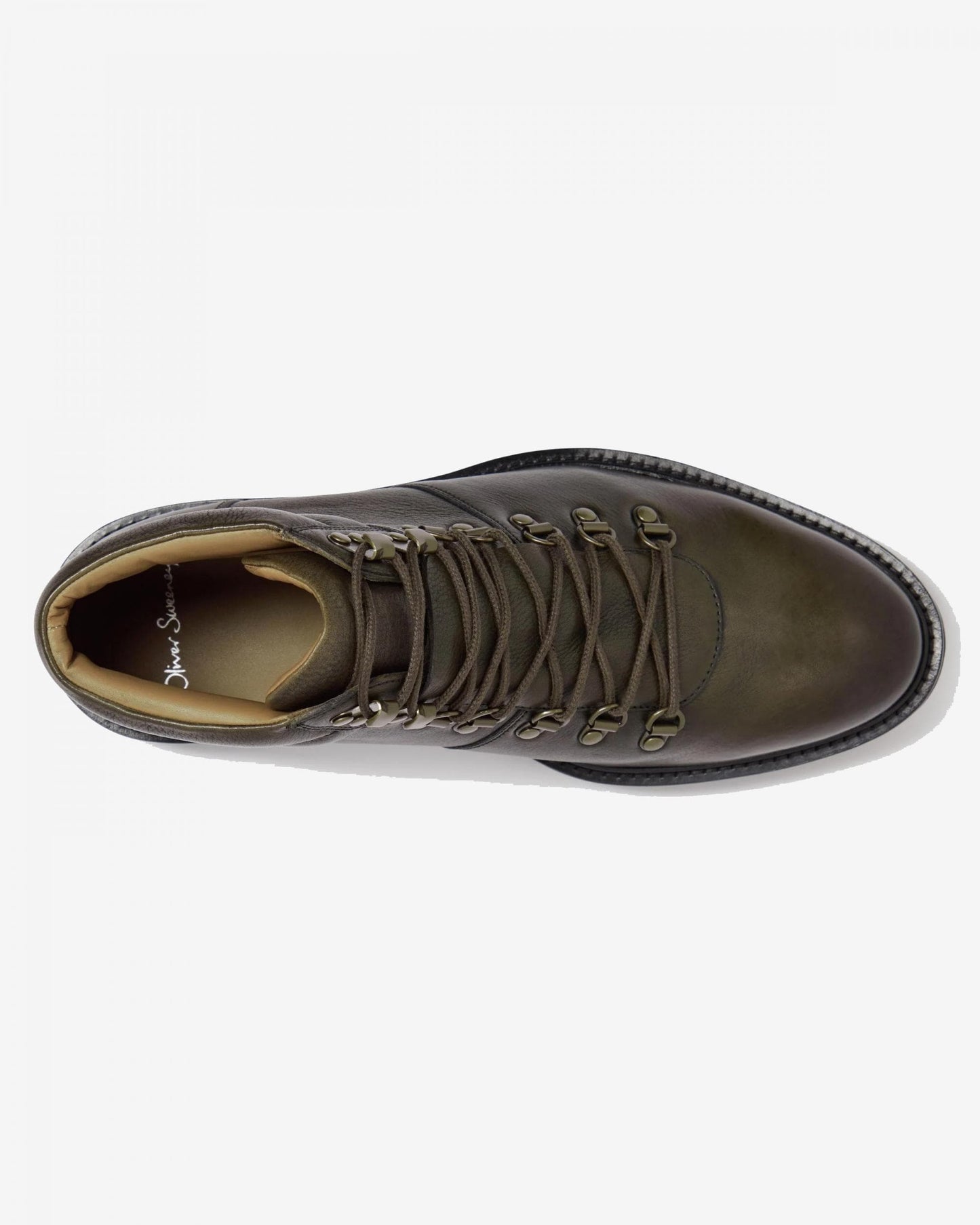 Oliver Sweeney Helford Mens Soft-Milled Calf Leather Walking Boots - Khaki