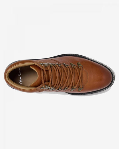 Oliver Sweeney Helford Mens Soft-Milled Calf Leather Walking Boots - Dark Tan