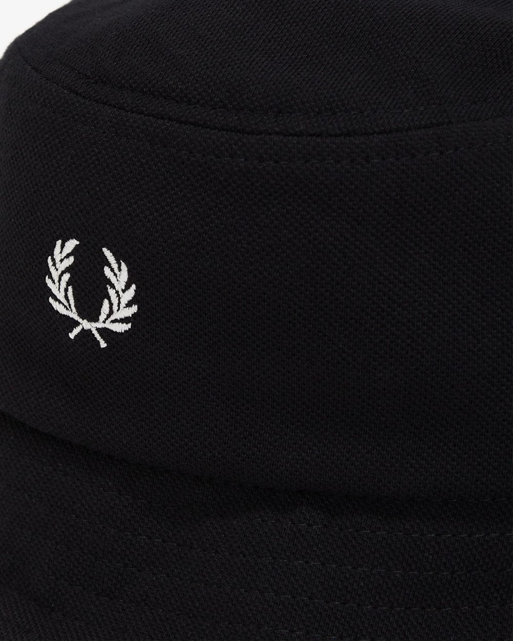 Fred Perry Mens Pique Bucket Hat - Black/Snow White 843