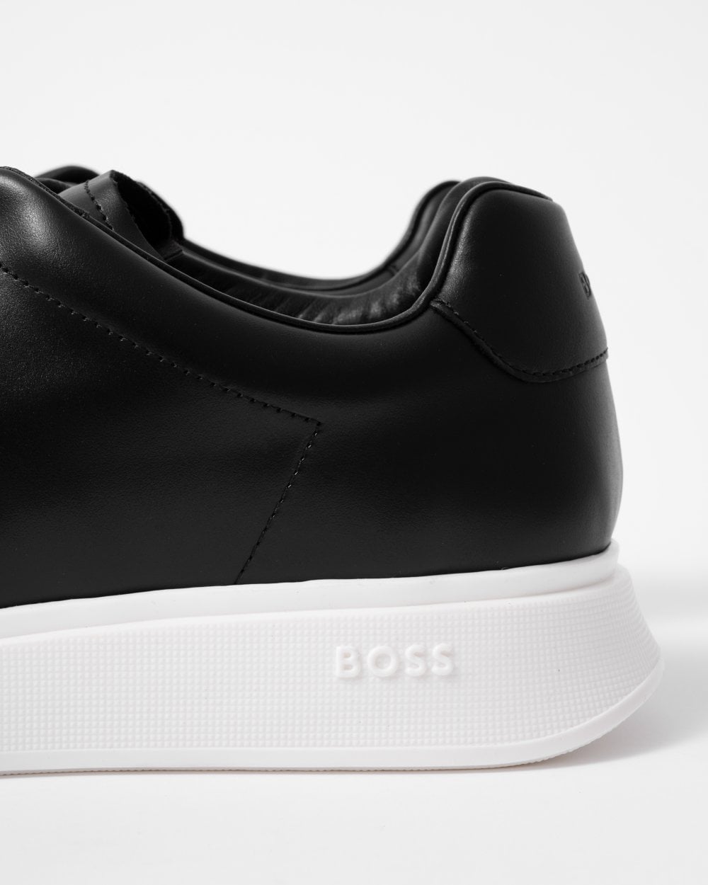 BOSS Orange Bulton Runn Mens Polished Leather Trainers With Rubber Outsole NOS - Black 001