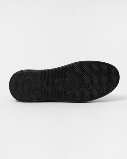 HUGO Blake Tenn Mens Leather Trainers with Branded Quarter - Black 005