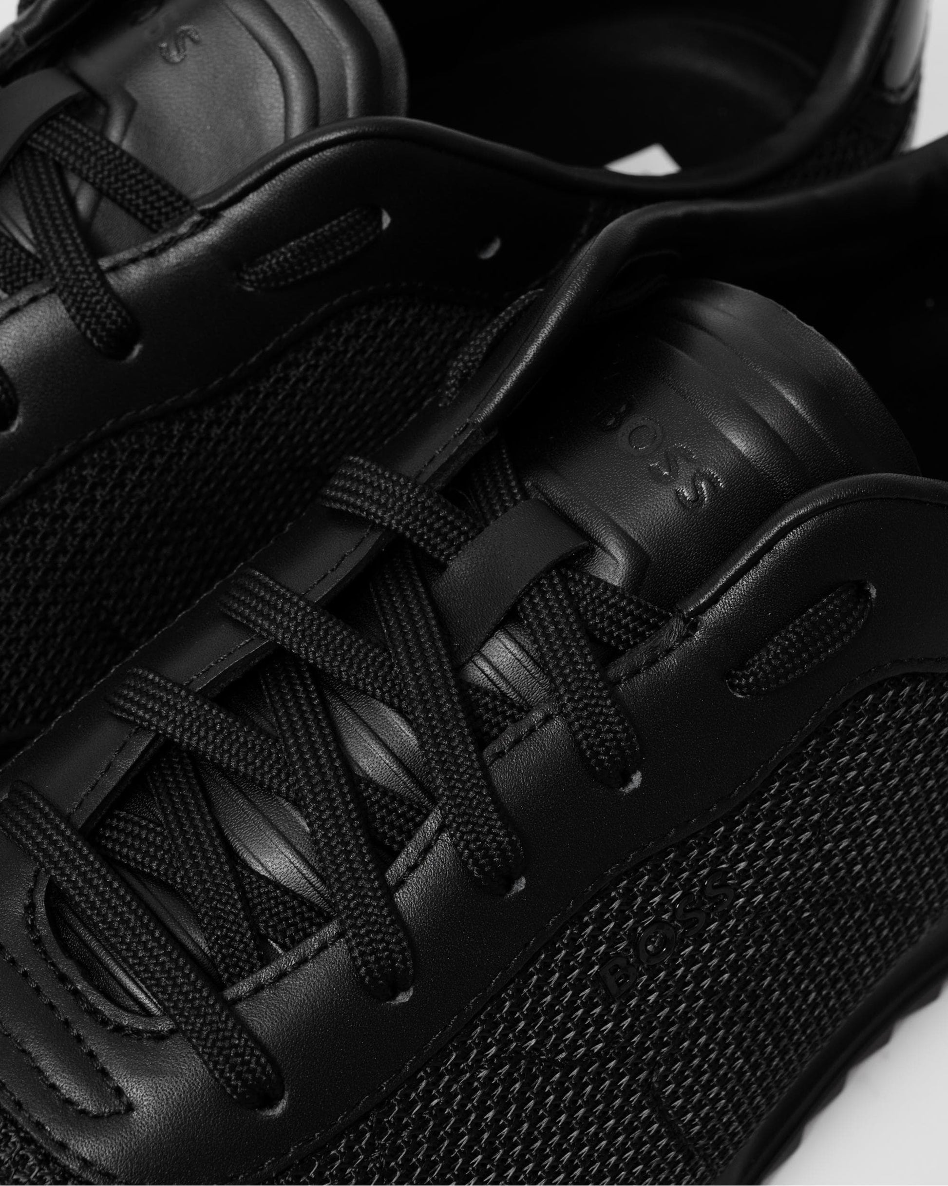 BOSS Orange Zayn Mens Textured Nylon Trainers with Leather Trims