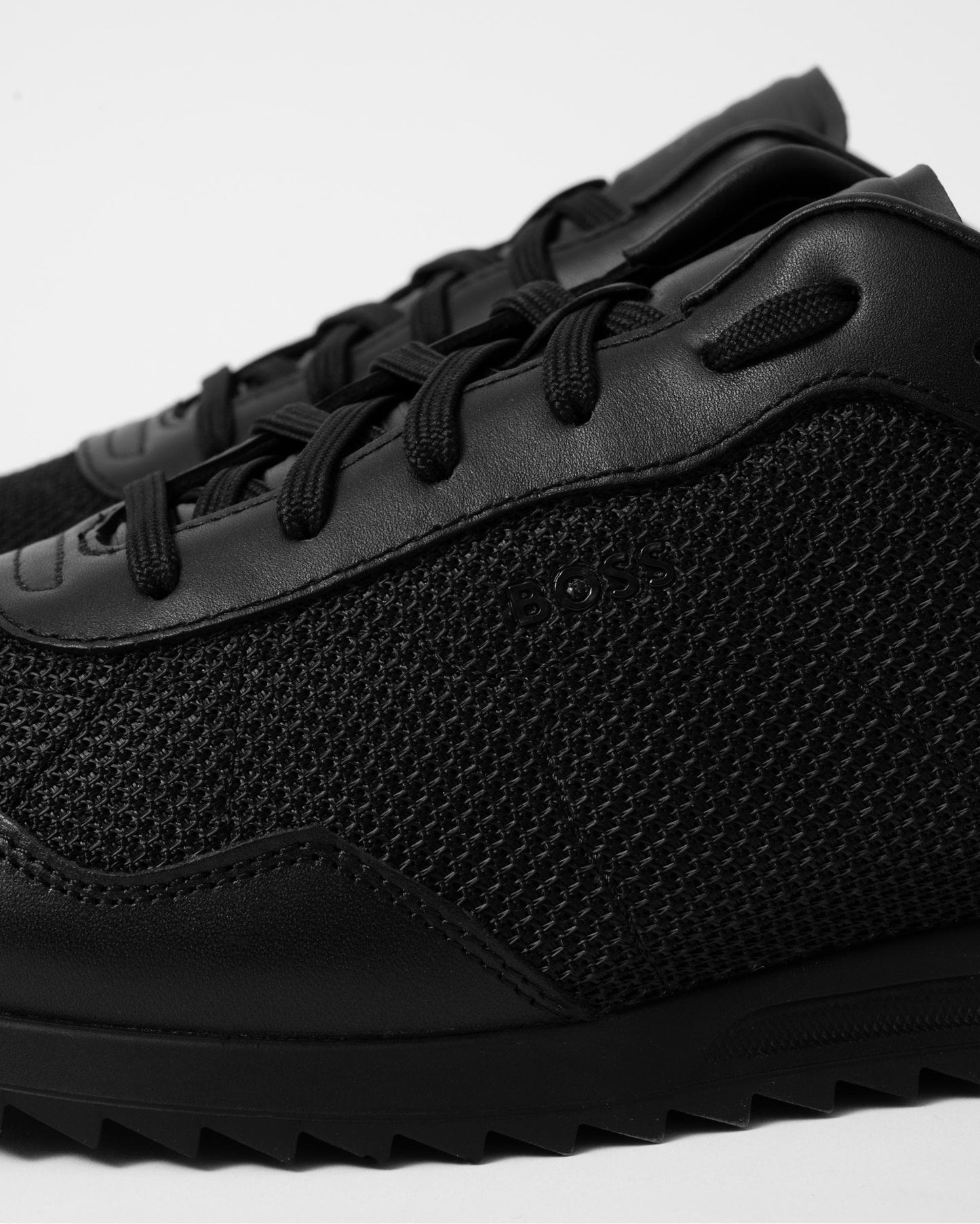 BOSS Orange Zayn Mens Textured Nylon Trainers with Leather Trims