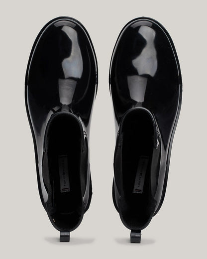Tommy Hilfiger Flag Womens Chelsea Rainboots - Black
