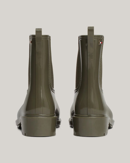 Tommy Hilfiger Flag Womens Chelsea Rainboots - Utility Olive