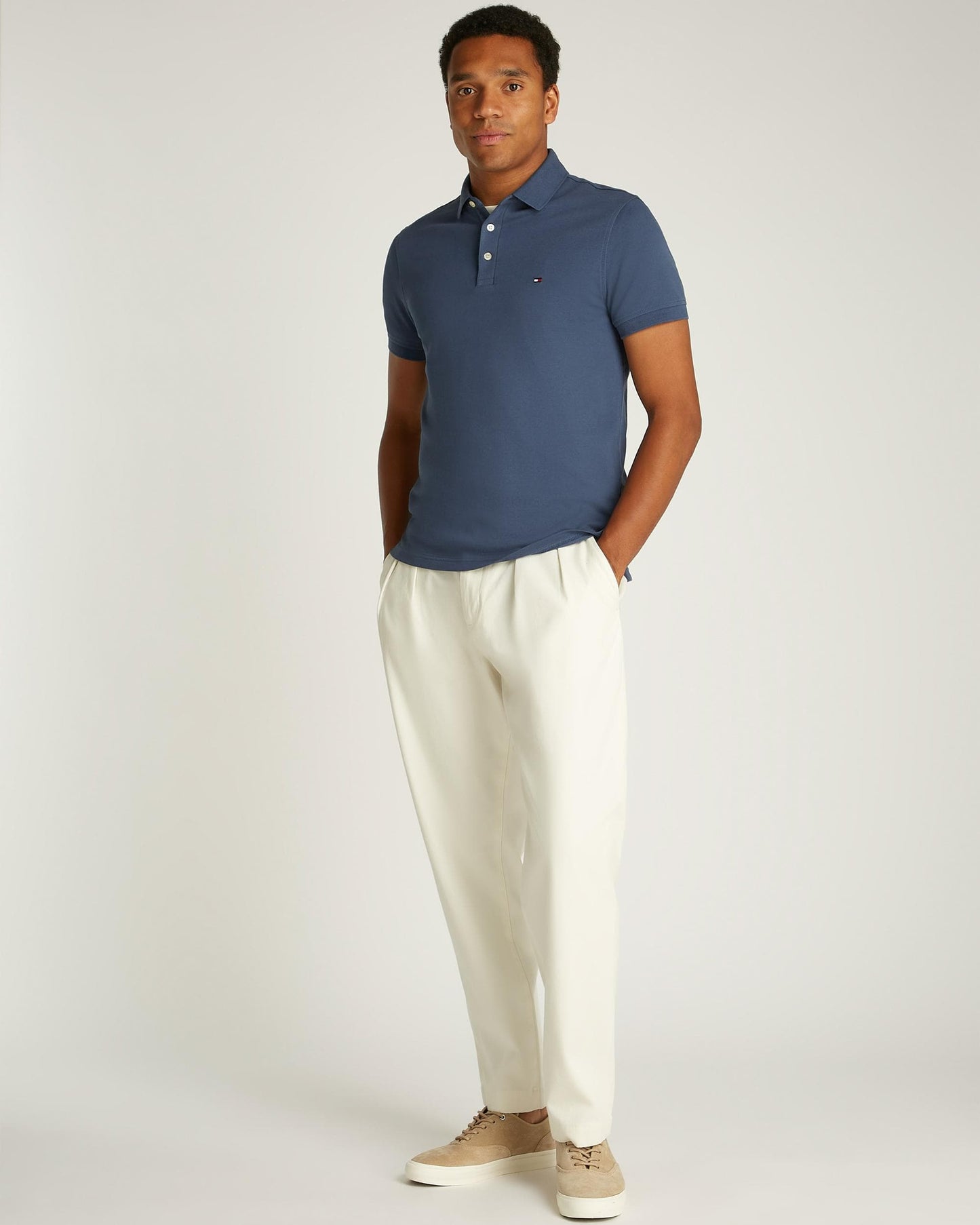 Tommy Hilfiger Core 1985 Slim Mens Polo Shirt - Aegean Sea