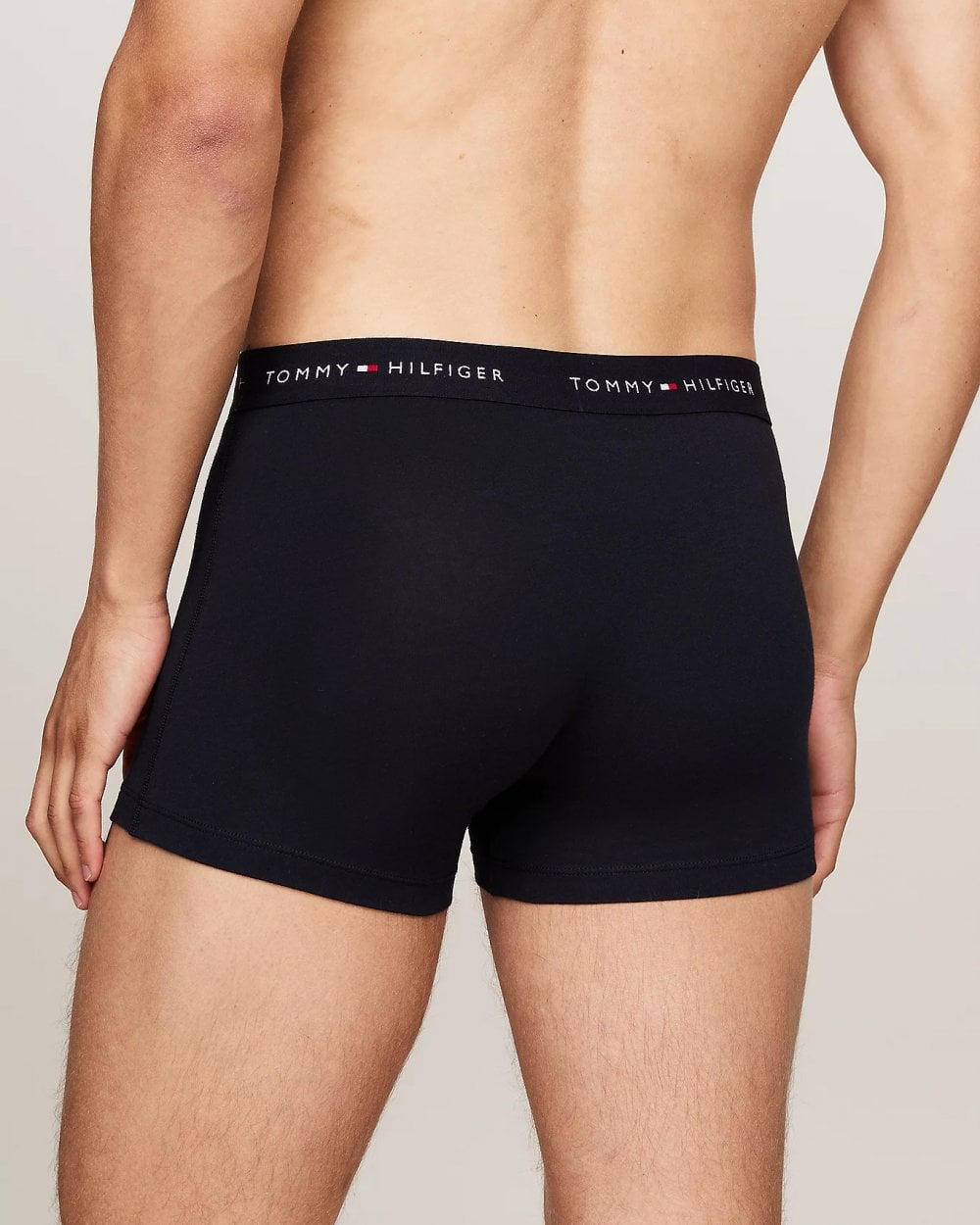 Tommy Hilfiger 3 Pack Mens Colour Waistband Trunks - Mid Turquoise/Orange Thunder/Desert Sky