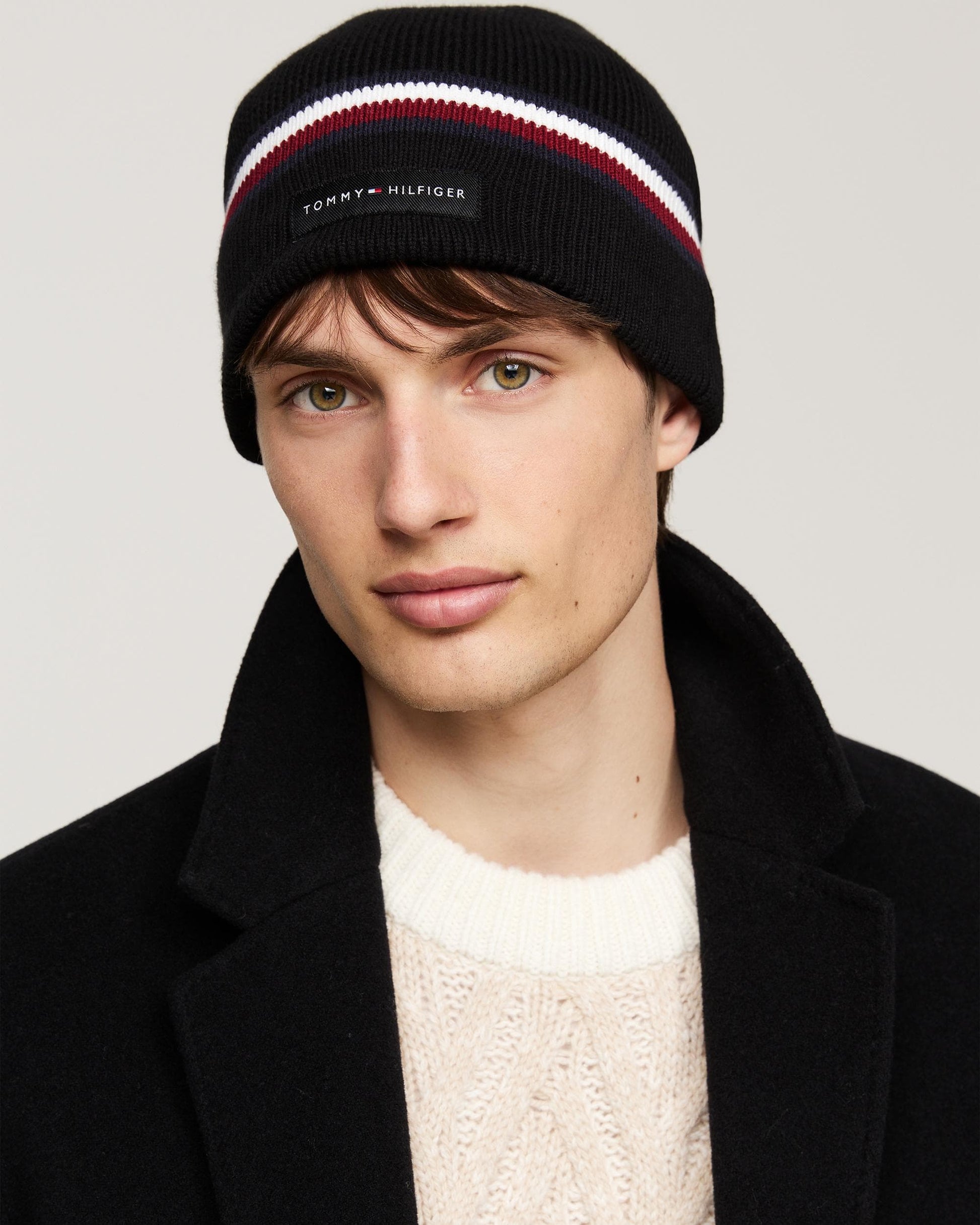 Tommy Hilfiger TH Corp Love Solid Stripe Mens Beanie