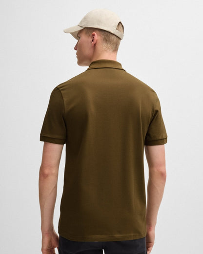 BOSS Orange Passenger Mens Stretch-Cotton Slim-Fit Polo Shirt with Logo Patch - Brown 368