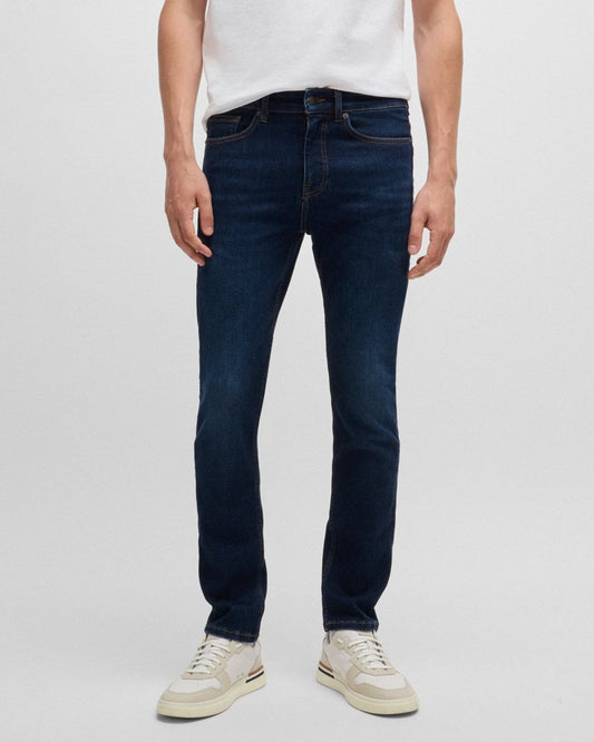 BOSS Orange BOSS Orange Delaware Bo Mens Slim Fit Jeans in Medium Blue Super-Stretch Denim 
