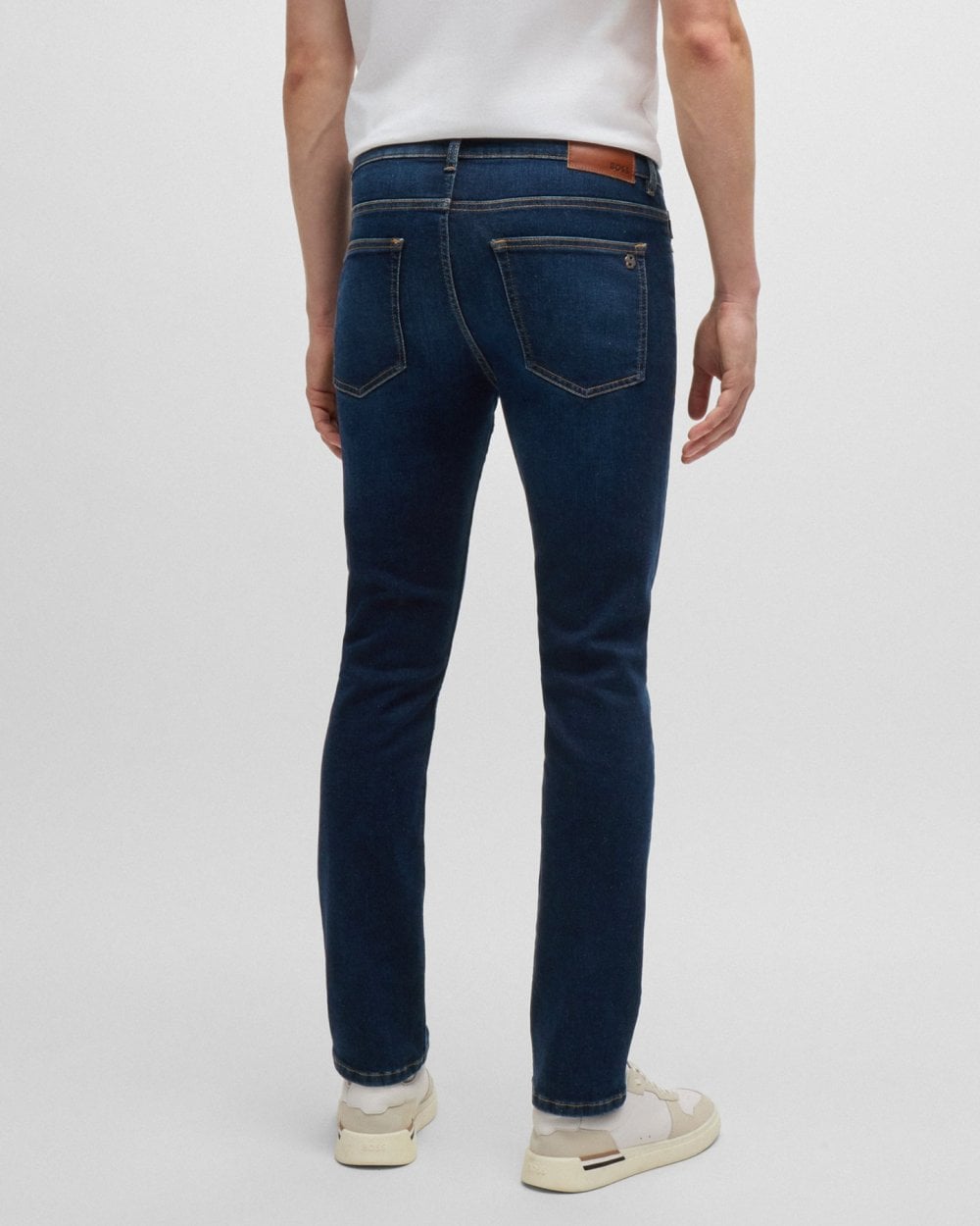 BOSS Orange BOSS Orange Delaware Bo Mens Slim Fit Jeans in Medium Blue Super-Stretch Denim 