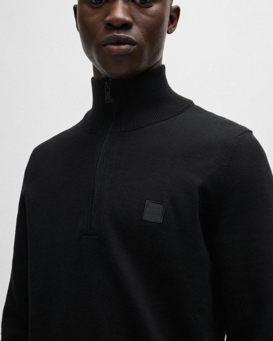 BOSS Orange Kanobix S Mens 1/4 Zip Jumper - Black 001