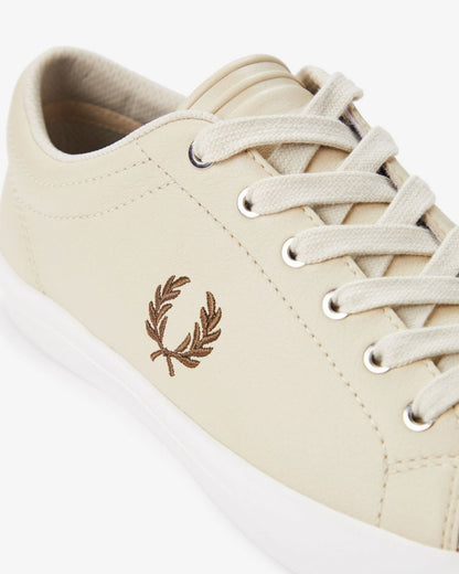 Fred Perry Baseline Mens Leather Trainers - Oatmeal/Whisky Brown W69