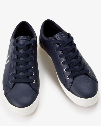 Fred Perry Baseline Mens Leather Trainers - Navy/Snow White 267