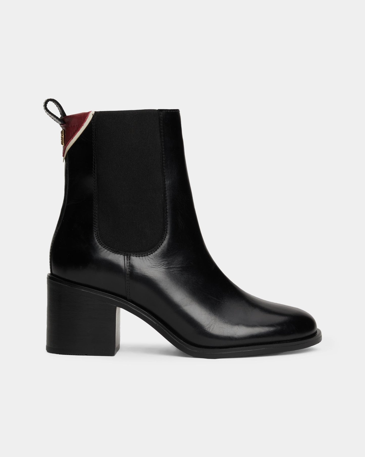Tommy Hilfiger Premium Leather Mid-Heel Womens Booties