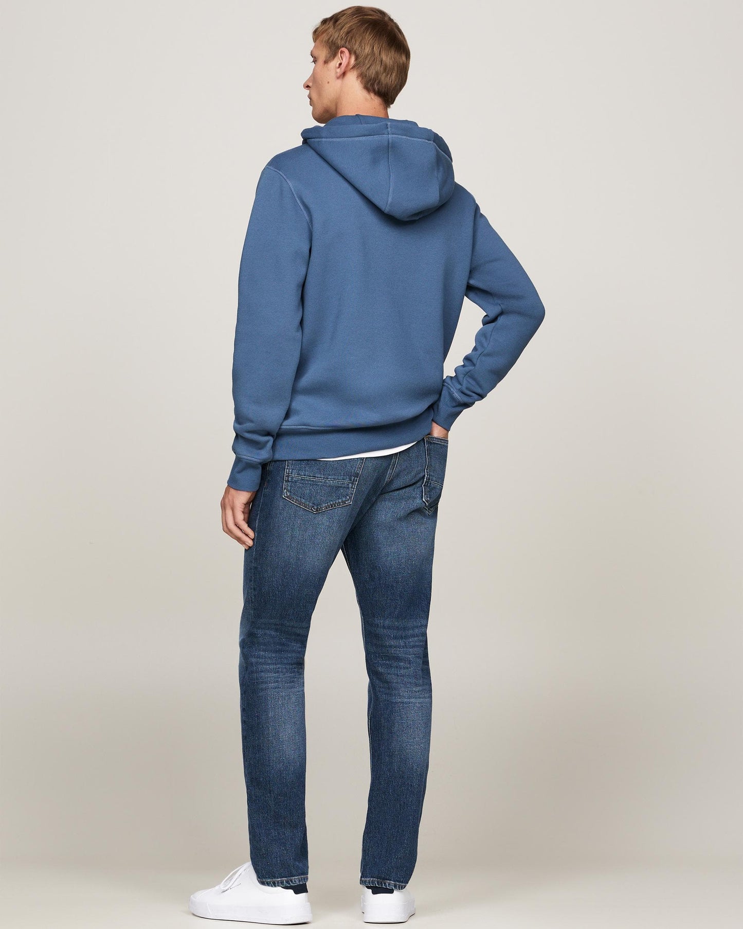 Tommy Hilfiger Tommy Logo Flex Fleece Hoodie - Aegean Sea