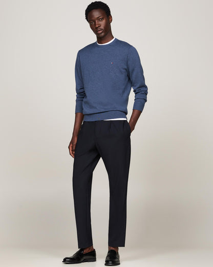 Tommy Hilfiger Core Essential Cotton Crew Mens Sweatshirt - Aegean Sea Heather