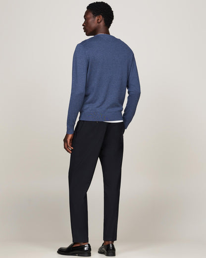 Tommy Hilfiger Core Essential Cotton Crew Mens Sweatshirt - Aegean Sea Heather