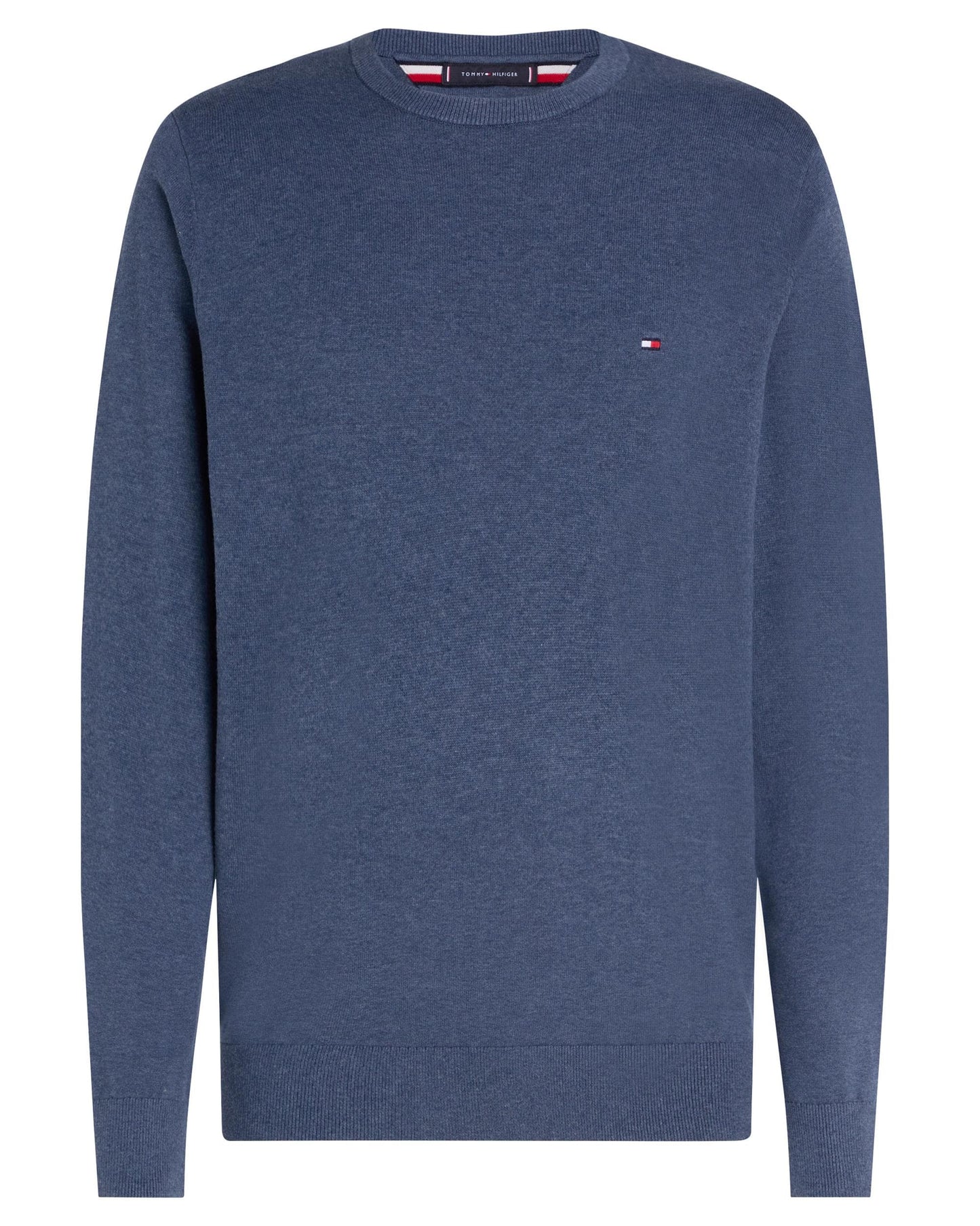 Tommy Hilfiger Core Essential Cotton Crew Mens Sweatshirt - Aegean Sea Heather