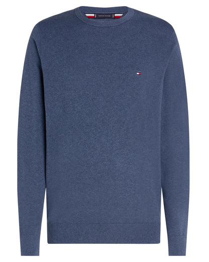 Tommy Hilfiger Core Essential Cotton Crew Mens Sweatshirt - Aegean Sea Heather