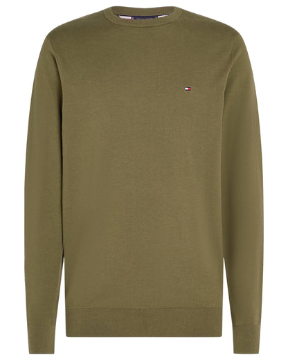 Tommy Hilfiger Core Essential Cotton Crew Mens Sweatshirt - Utility Olive