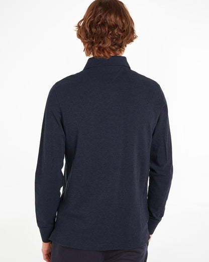 Tommy Hilfiger 1985 Regular Long Sleeve Mens Polo Shirt - Faded Indigo Heather