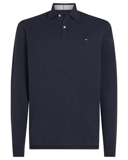 Tommy Hilfiger 1985 Regular Long Sleeve Mens Polo Shirt - Faded Indigo Heather