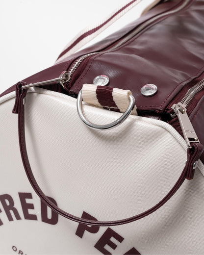 Fred Perry Recycled Polyester Classic Barrel Bag - Oxblood/Ecru R82
