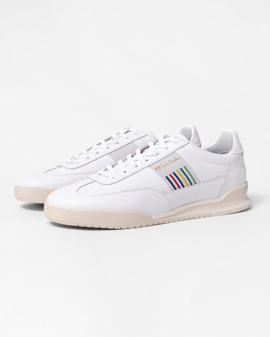 Paul Smith Dover Sports Stripe Mens Leather Trainers - 01 White