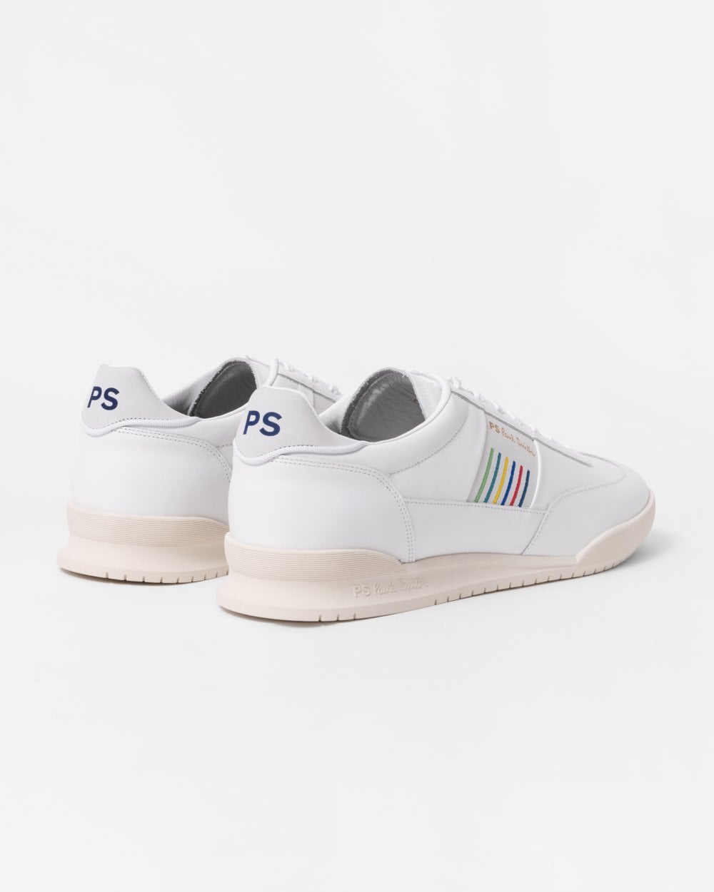 Paul Smith Dover Sports Stripe Mens Leather Trainers - 01 White