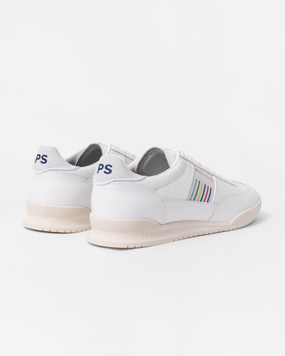 Paul Smith Dover Sports Stripe Mens Leather Trainers - 01 White