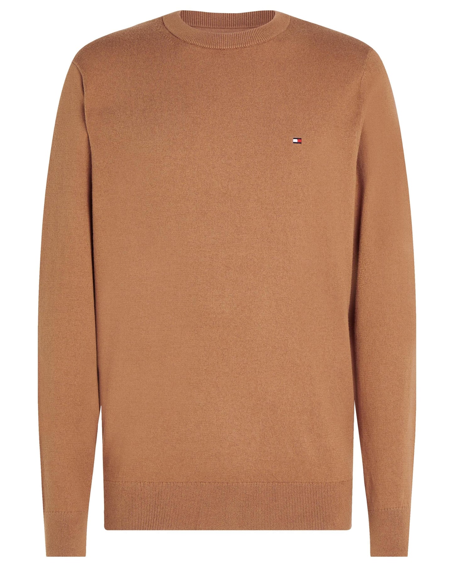 Tommy Hilfiger Organic Cotton Cashmere Mens Crew Sweater - Safari Canvas