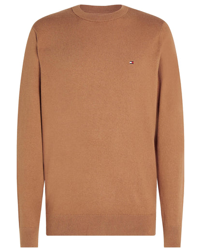 Tommy Hilfiger Organic Cotton Cashmere Mens Crew Sweater - Safari Canvas