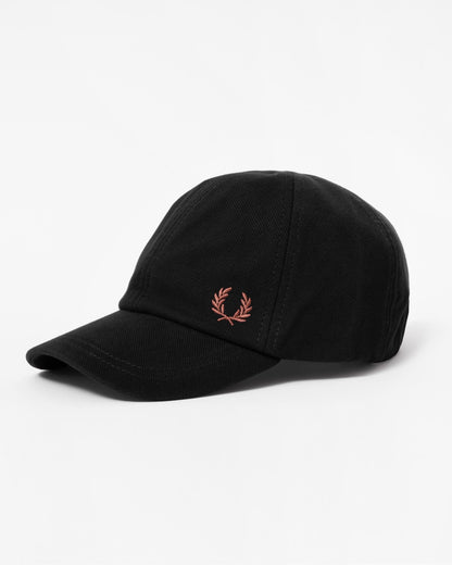 Fred Perry Classic Piqué Cap - Black/Whisky Brown S76