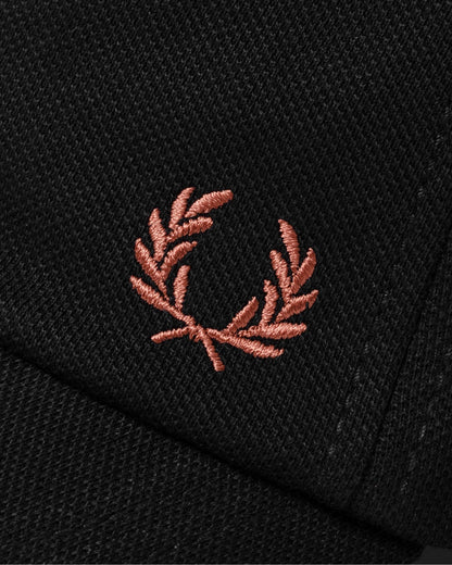 Fred Perry Classic Piqué Cap - Black/Whisky Brown S76