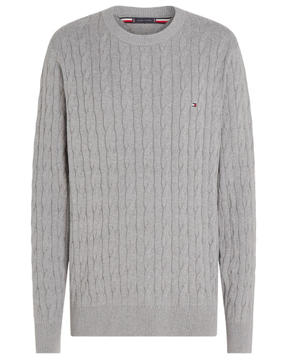 Tommy Hilfiger Classic Cable Mens Crew Jumper - Medium Grey Heather