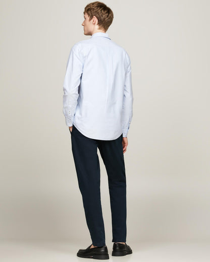 Tommy Hilfiger Solid Heritage Mens Long Sleeve Oxford Shirt - Cloudy Blue