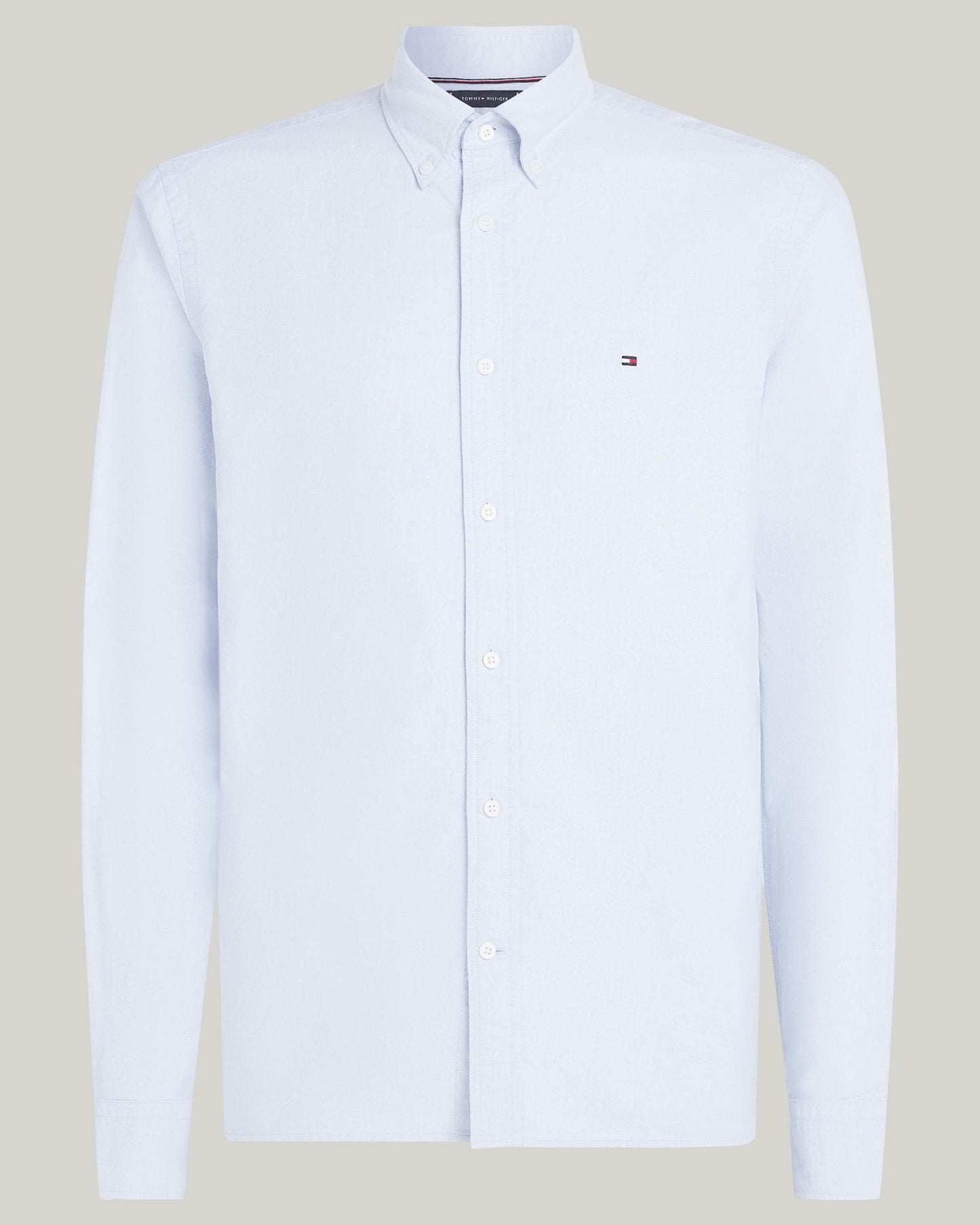 Tommy Hilfiger Solid Heritage Mens Long Sleeve Oxford Shirt - Cloudy Blue
