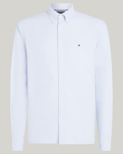 Tommy Hilfiger Solid Heritage Mens Long Sleeve Oxford Shirt - Cloudy Blue