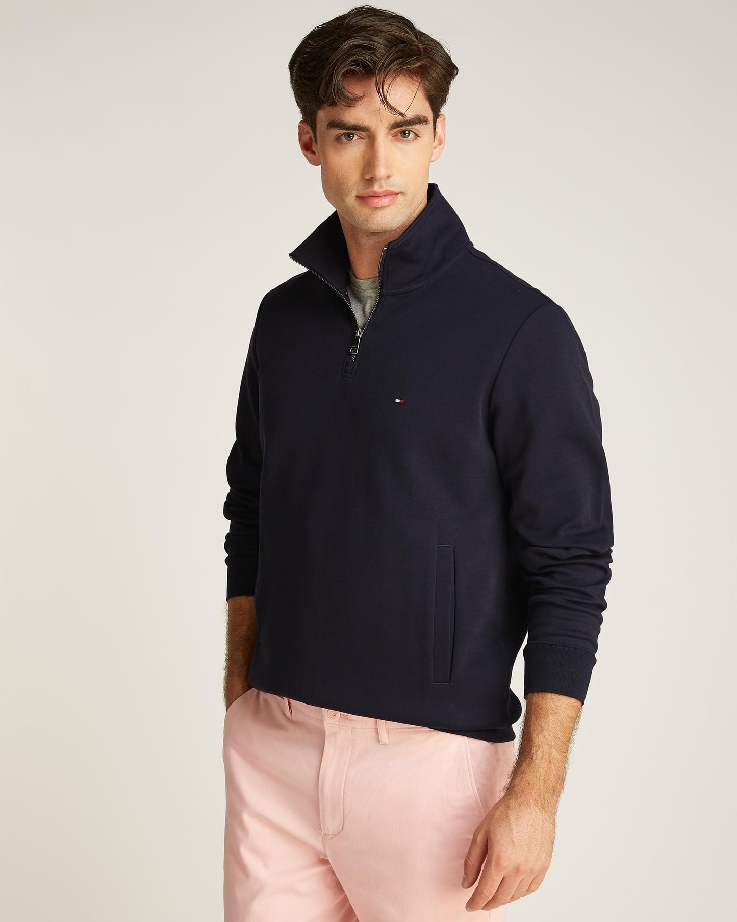 Tommy Hilfiger Essential Intechno Mens Half Zip Sweatshirt - Desert Sky